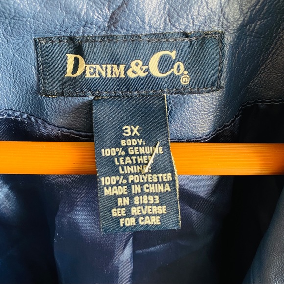 Beautiful Blue Genuine Leather Vintage Blazer Style Jacket - Picture 11 of 12